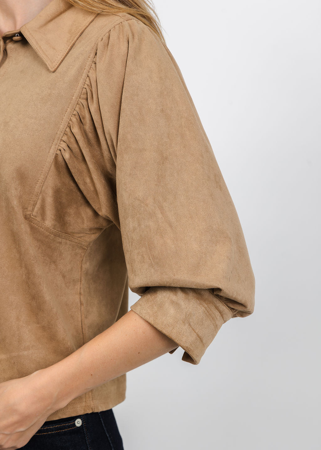 Melissa Nepton Yuna Blouse in Chamois available at Barbara Katz
