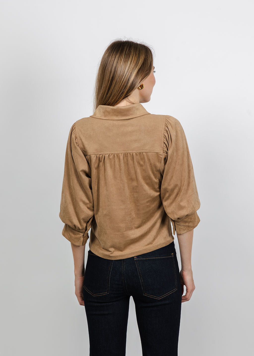 Melissa Nepton Yuna Blouse in Chamois available at Barbara Katz