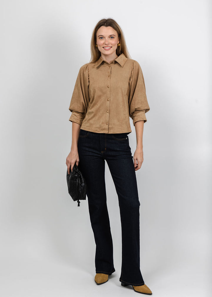 Melissa Nepton Yuna Blouse in Chamois available at Barbara Katz