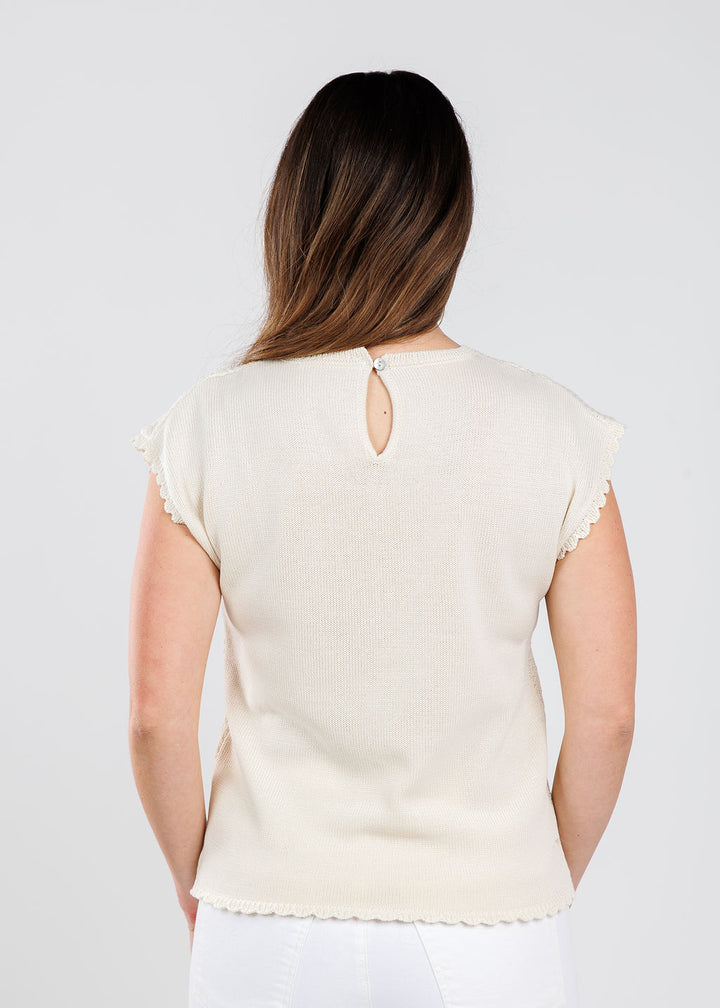 Melissa Nepton Calanthe Top in Cream available at Barbara Katz