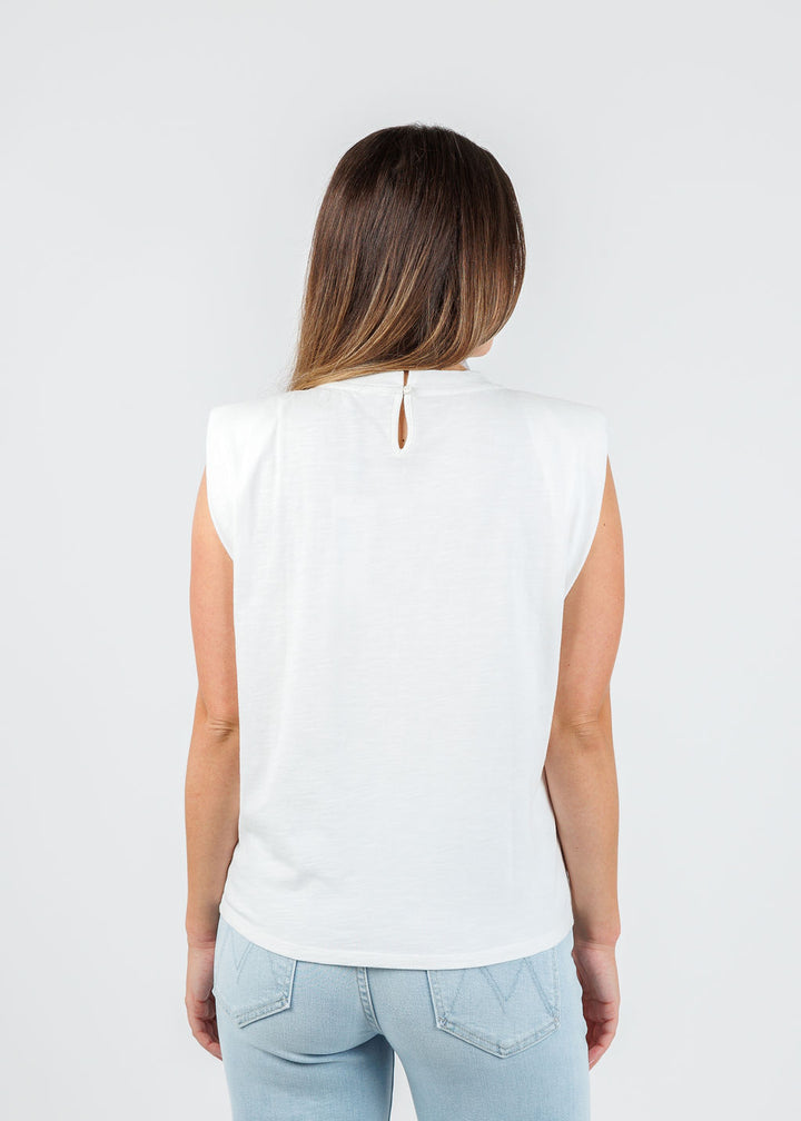 Melissa Nepton Sherin Padded Muscle Tee in White available at Barbara Katz