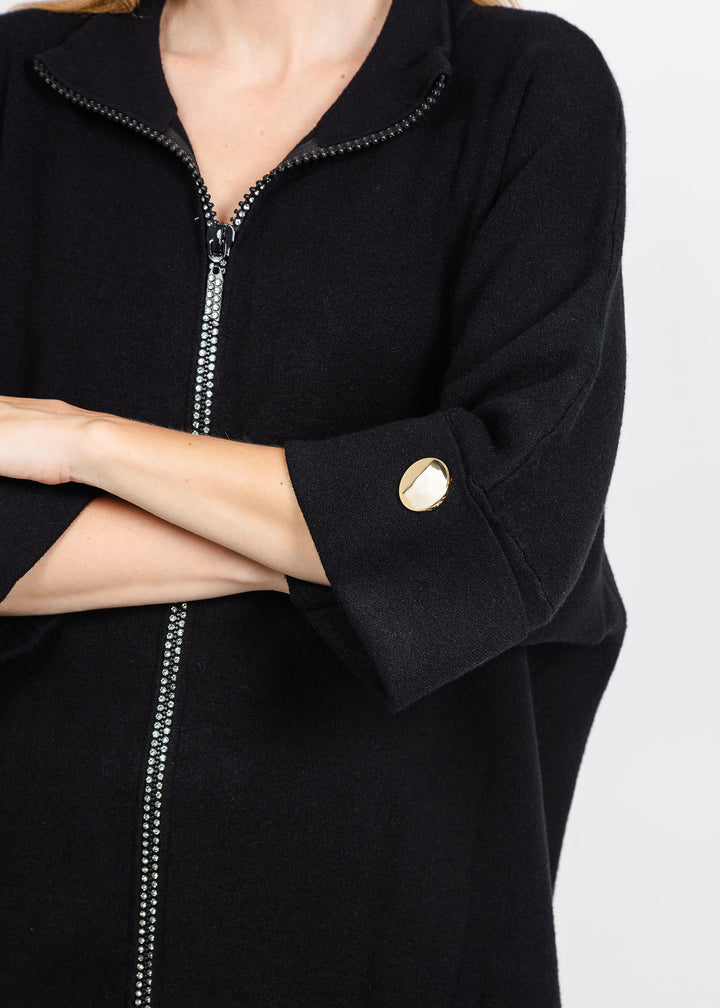 Metric Crystal Zip-Up Jacket in Black available at Barbara Katz