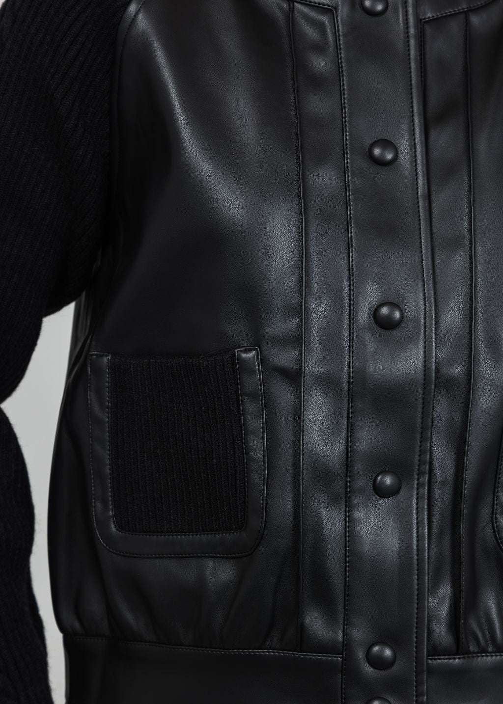 Metric Vegan Bomber Cable Jacket in Black available at Barbara Katz