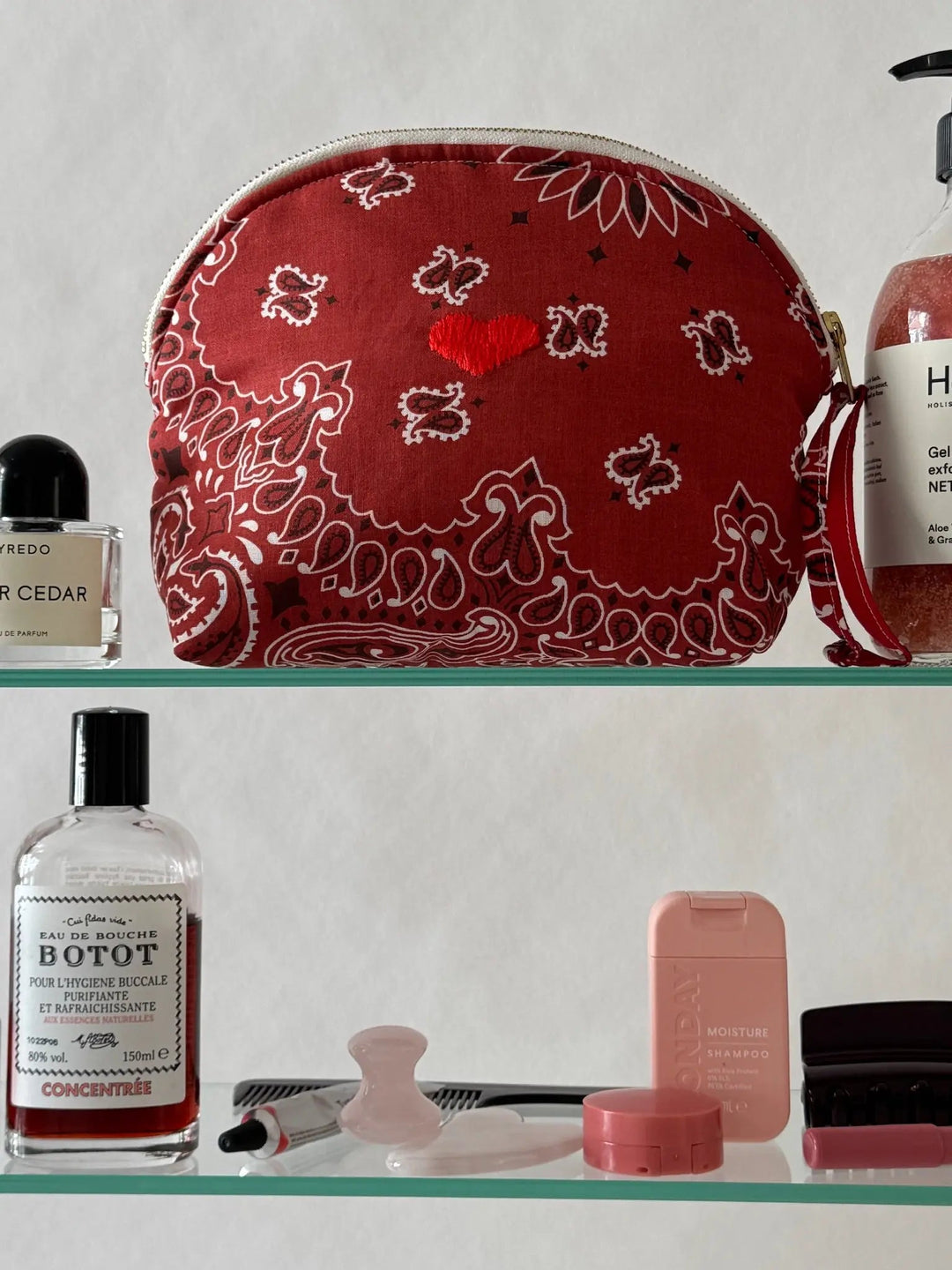 Call It By Your Name Heart Vanity Small in Vintage Red/Real Red available at Barbara Katz