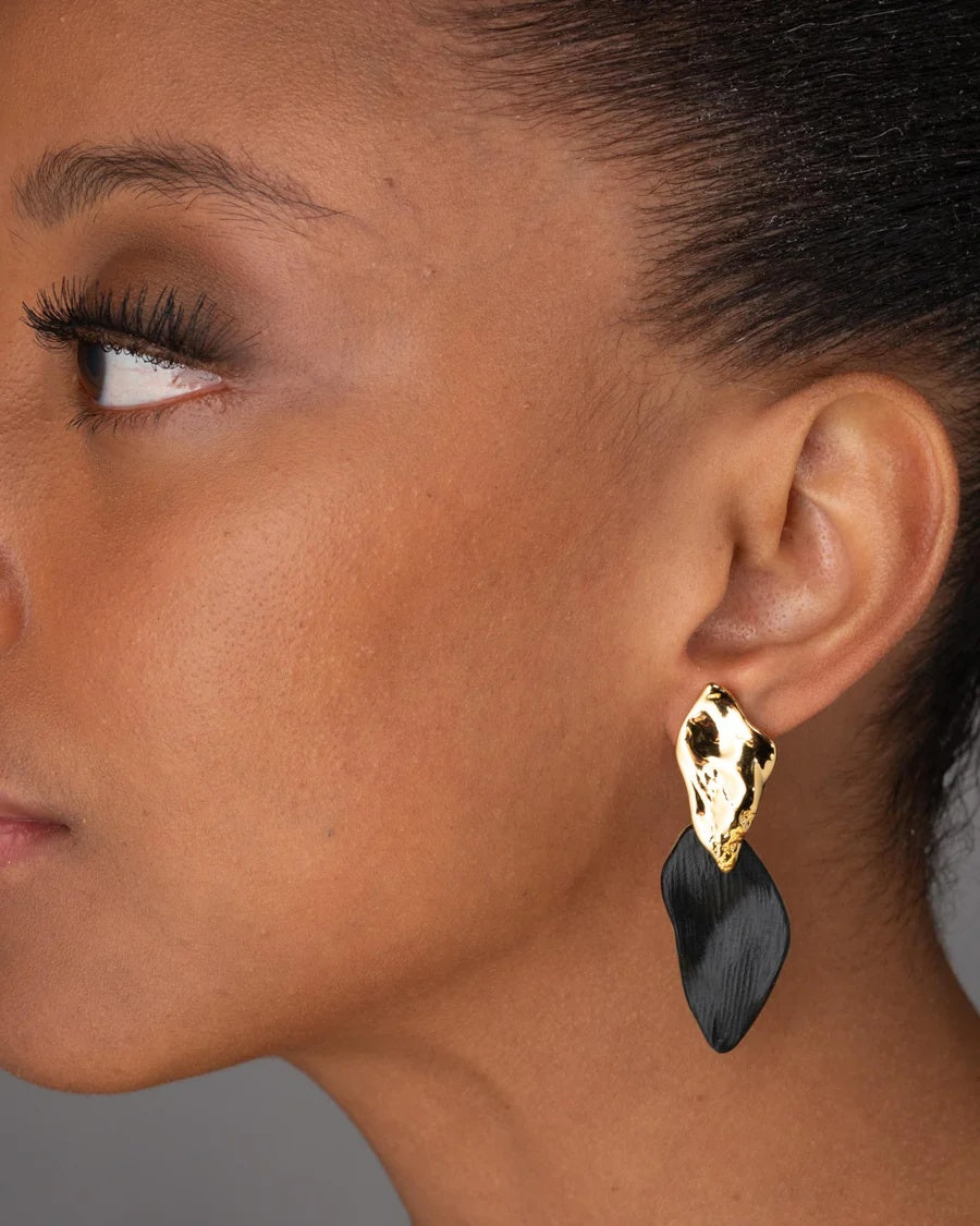 Alexis Bittar Mosaic Lucite Post Earring - Black