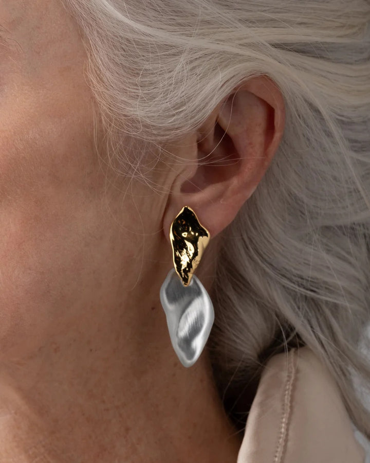 Alexis Bittar Mosaic Lucite Post Earring - Silver