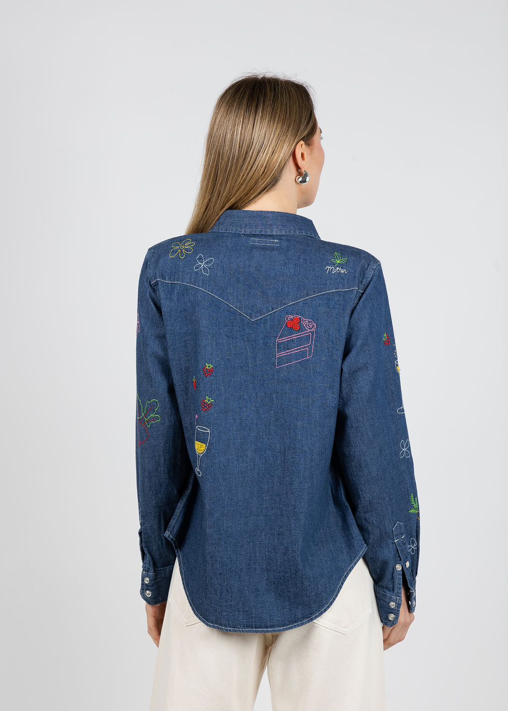 Mother All My Exes Denim Shirt Jacket in Reservations Required available at Barbara Katz