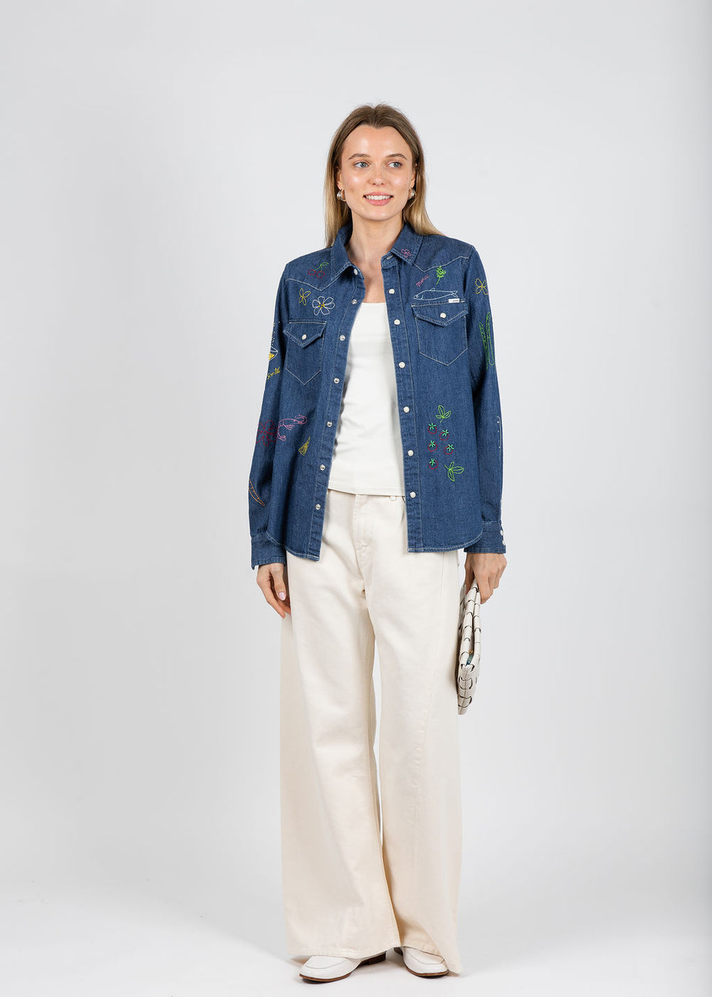 Mother All My Exes Denim Shirt Jacket in Reservations Required available at Barbara Katz