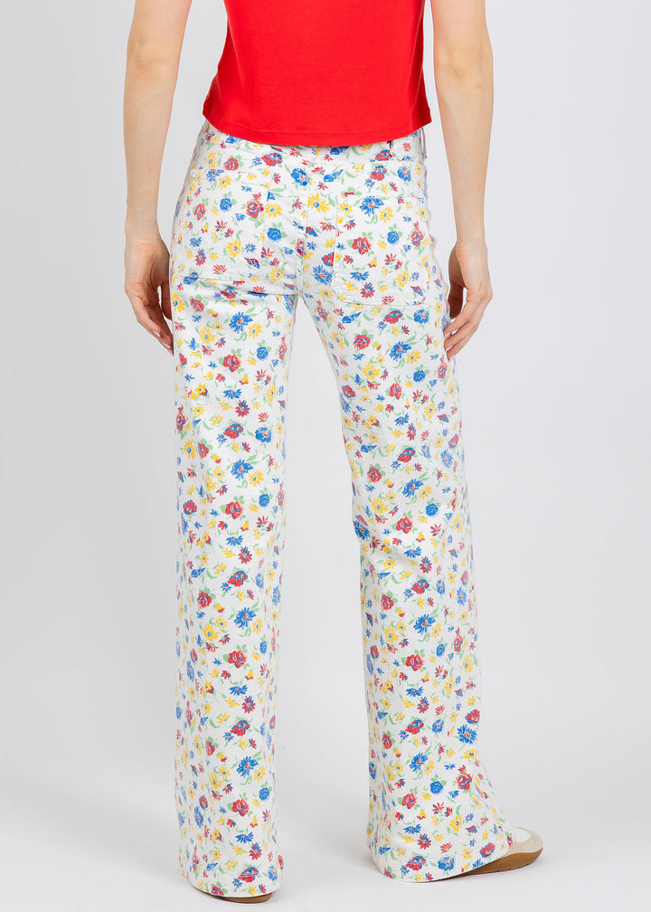 Mother Hustler Roller Patch Pocket Sneak Jeans in Rose Bowl available at Barbara Katz