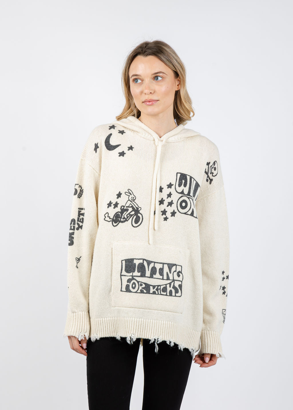 Mother The Biggie Hoodie Jumper - Living For The Kicks available at Barbara Katz
