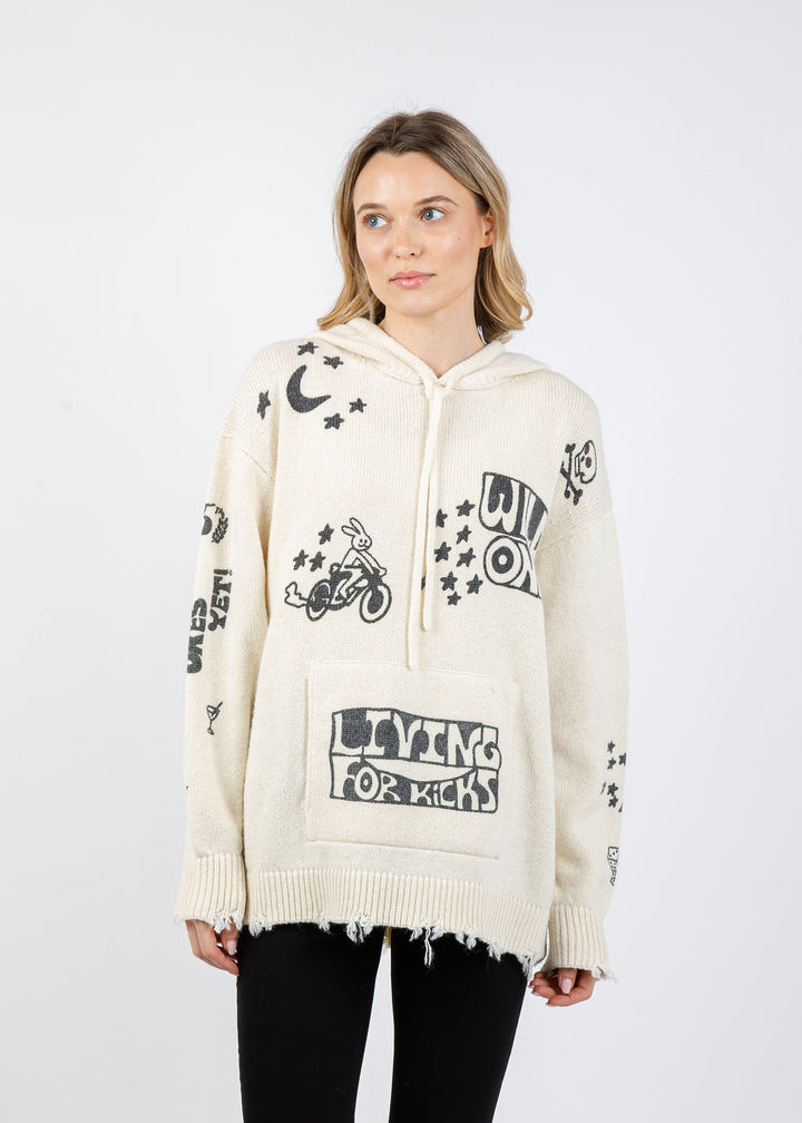 Mother The Biggie Hoodie Jumper - Living For The Kicks available at Barbara Katz