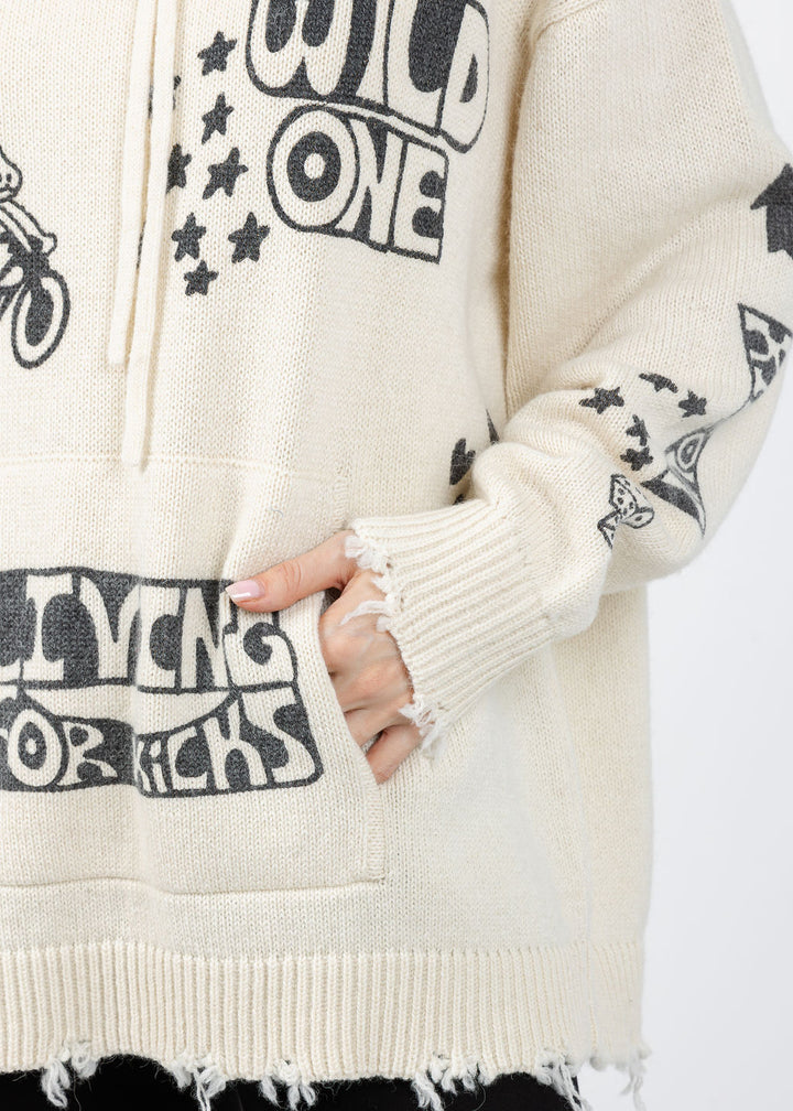 Mother The Biggie Hoodie Jumper - Living For The Kicks available at Barbara Katz