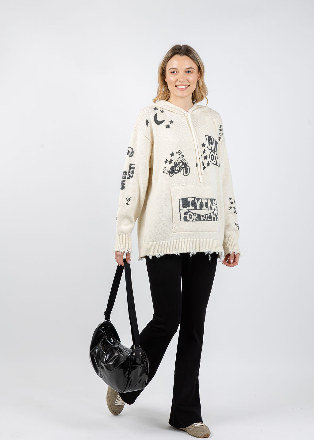 Mother The Biggie Hoodie Jumper - Living For The Kicks available at Barbara Katz