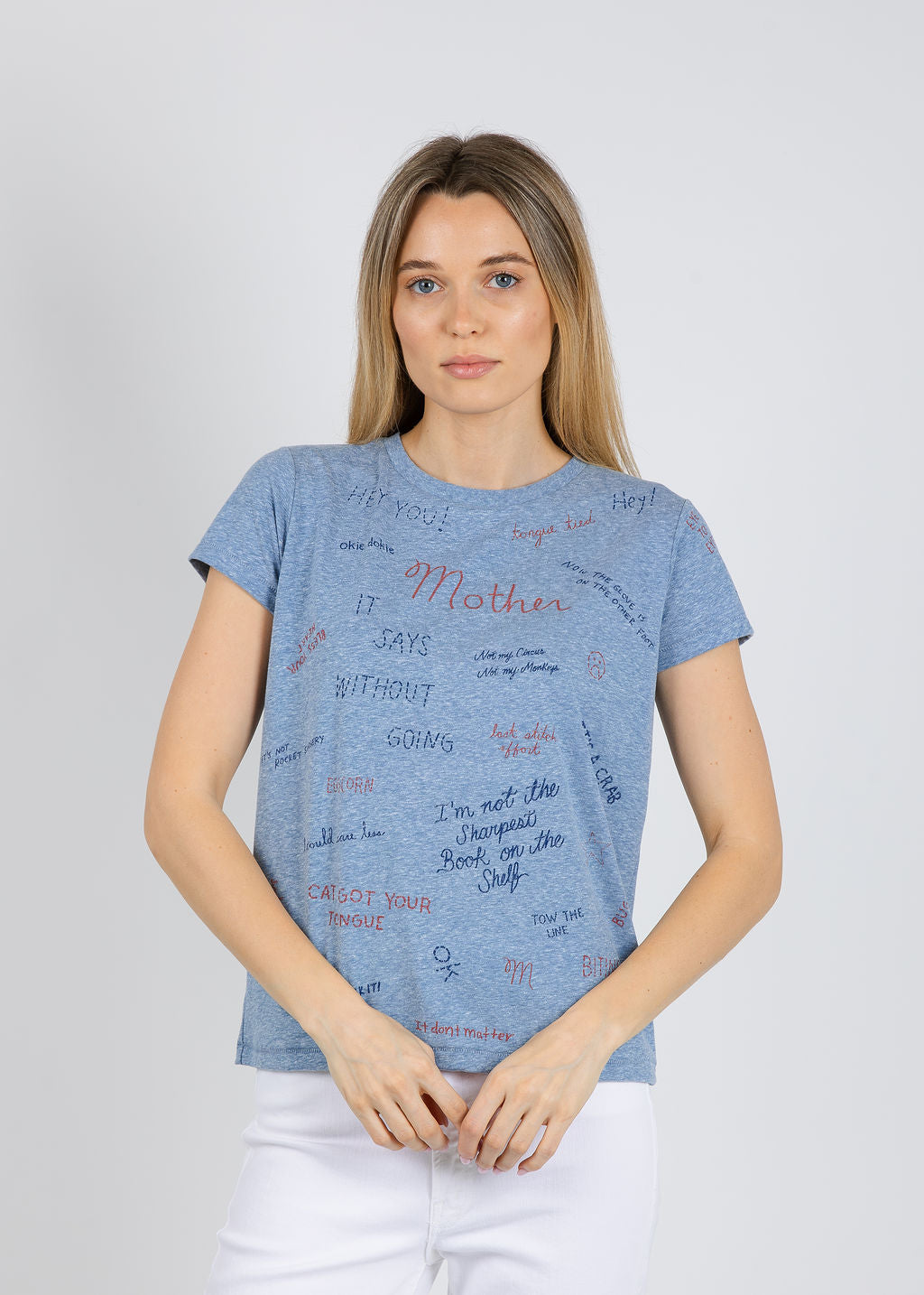 Mother The Boxy Goodie Goodie Tee in Tongue Tied available at Barbara Katz