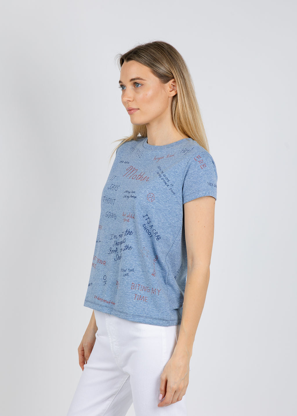 Mother The Boxy Goodie Goodie Tee in Tongue Tied available at Barbara Katz