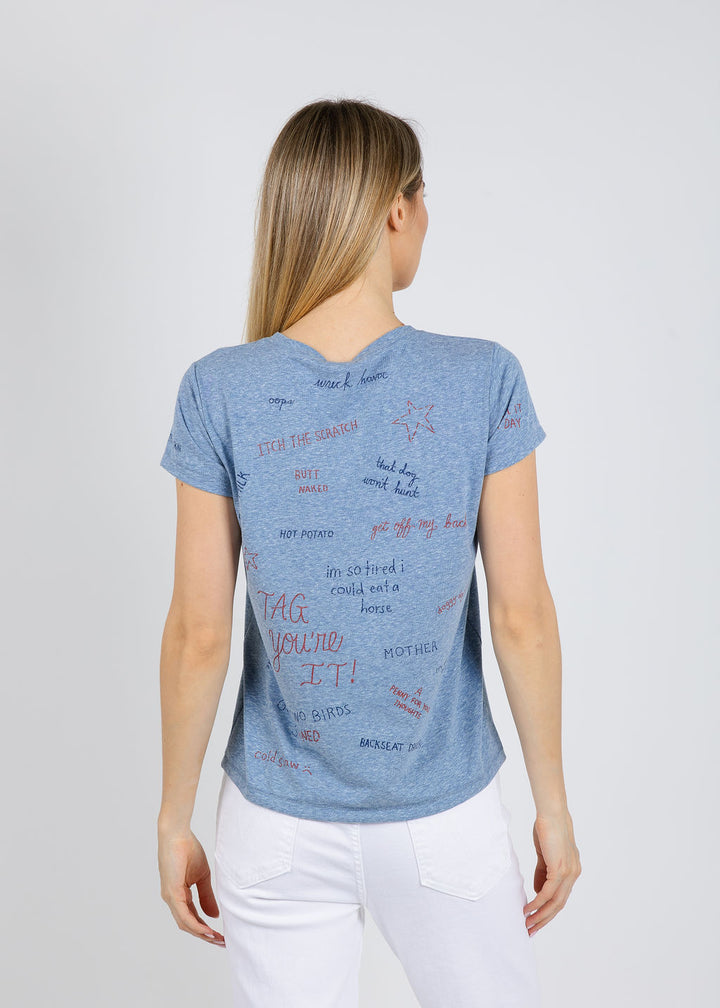 Mother The Boxy Goodie Goodie Tee in Tongue Tied available at Barbara Katz