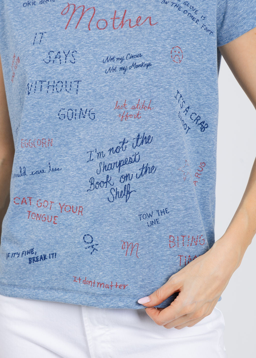 Mother The Boxy Goodie Goodie Tee in Tongue Tied available at Barbara Katz