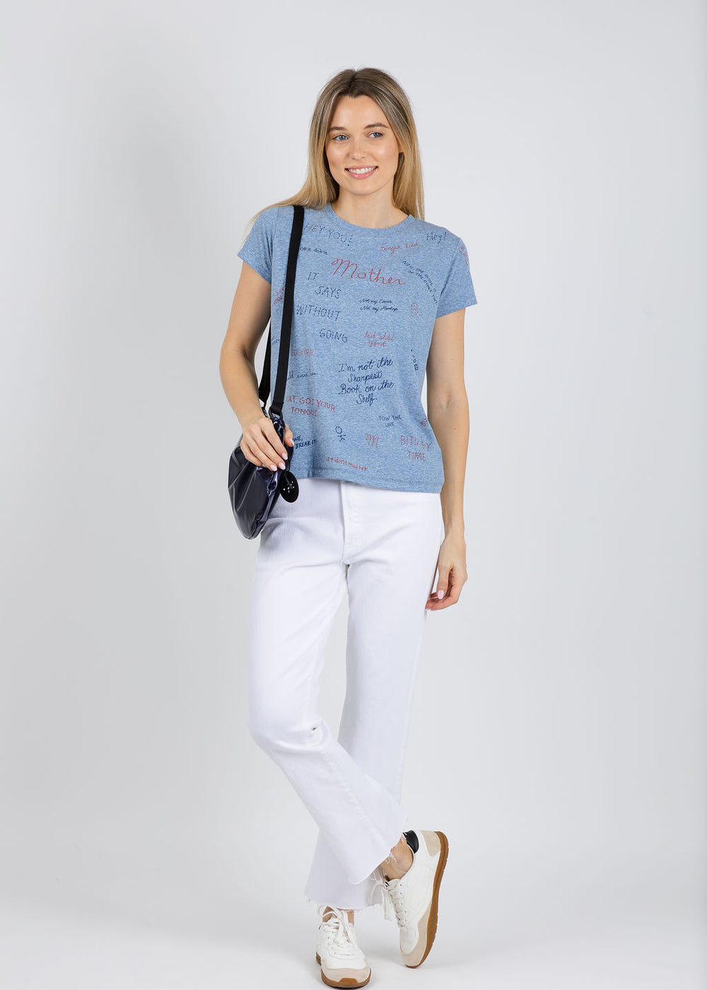 Mother The Boxy Goodie Goodie Tee in Tongue Tied available at Barbara Katz
