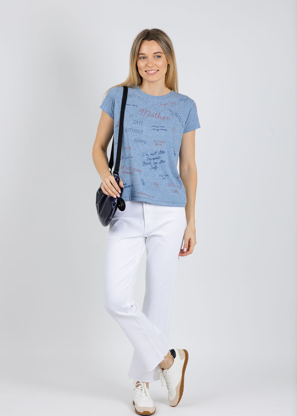 Mother The Boxy Goodie Goodie Tee in Tongue Tied available at Barbara Katz