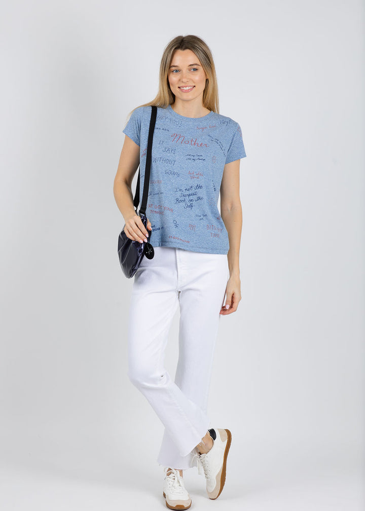 Mother The Boxy Goodie Goodie Tee in Tongue Tied available at Barbara Katz