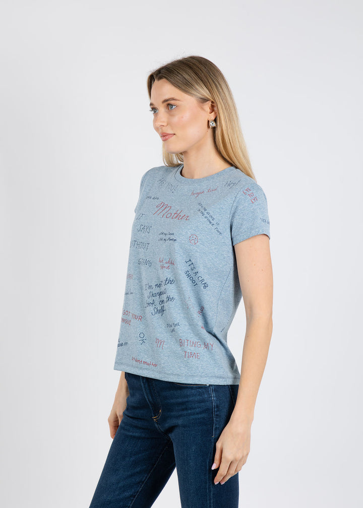 Mother The Boxy Goodie Goodie Tee in Tongue Tied available at Barbara Katz