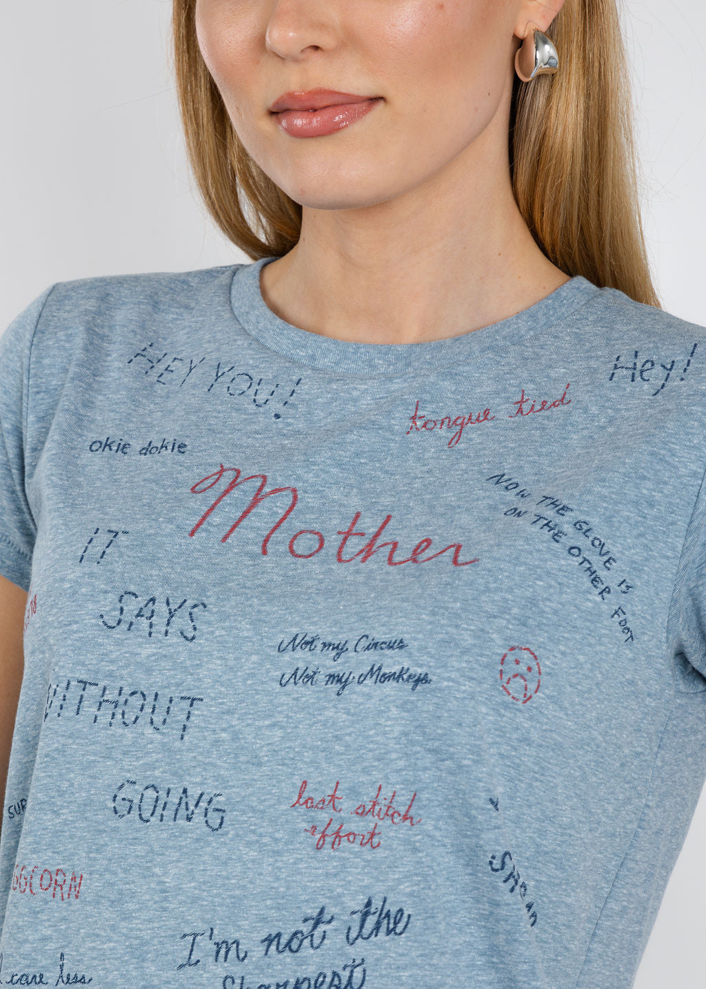 Mother The Boxy Goodie Goodie Tee in Tongue Tied available at Barbara Katz
