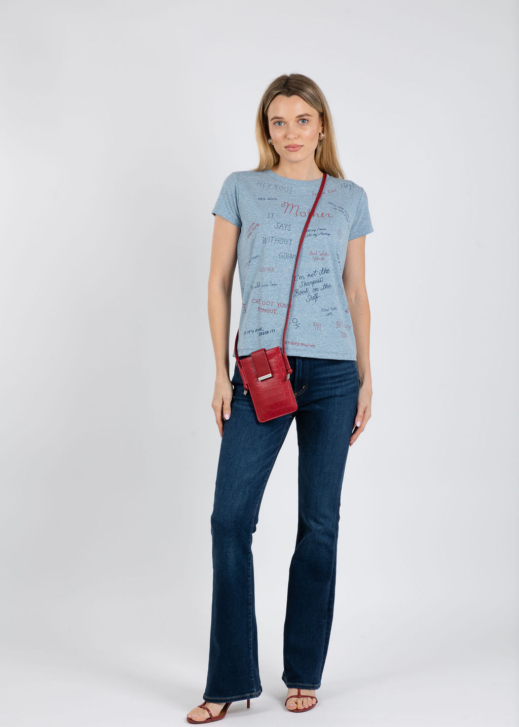 Mother The Boxy Goodie Goodie Tee in Tongue Tied available at Barbara Katz