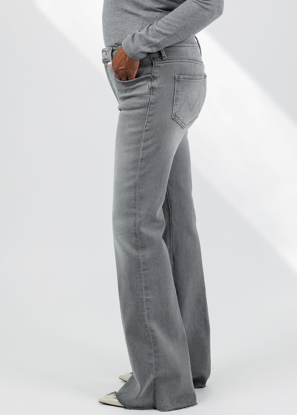 Mother The Doozy Sneak Fray Jeans in Catch Me Outside available at Barbara Katz