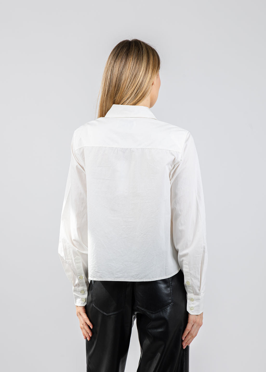 Mother The Honor Crystal Collar Shirt in White available at Barbara Katz