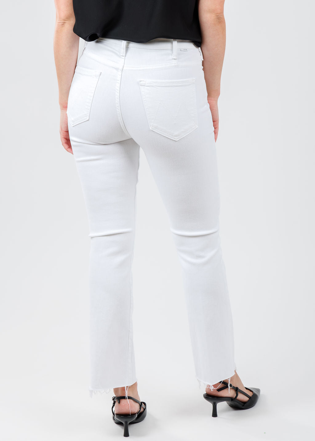 MOTHER The Hustler Ankle Fray Jeans in Fairest of Them All available at Barbara Katz