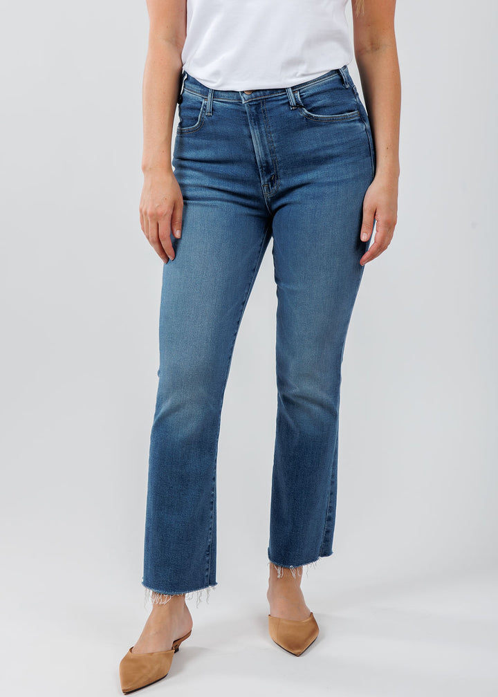 Mother The Hustler Ankle Fray Jeans in Grasping At Straws available at Barbara Katz