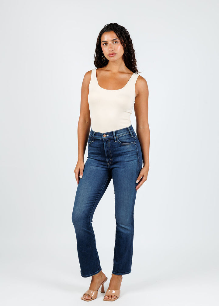 Mother The Hustler Ankle Fray Jeans in Taking Chance available at Barbara Katz