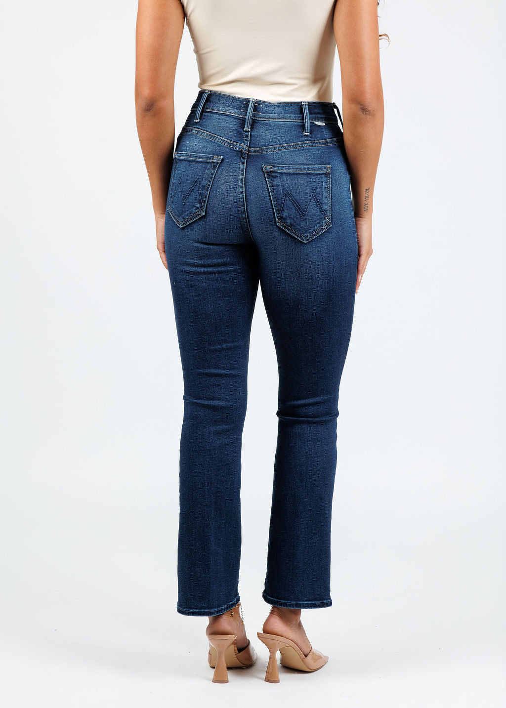 Mother The Hustler Ankle Fray Jeans in Taking Chance available at Barbara Katz