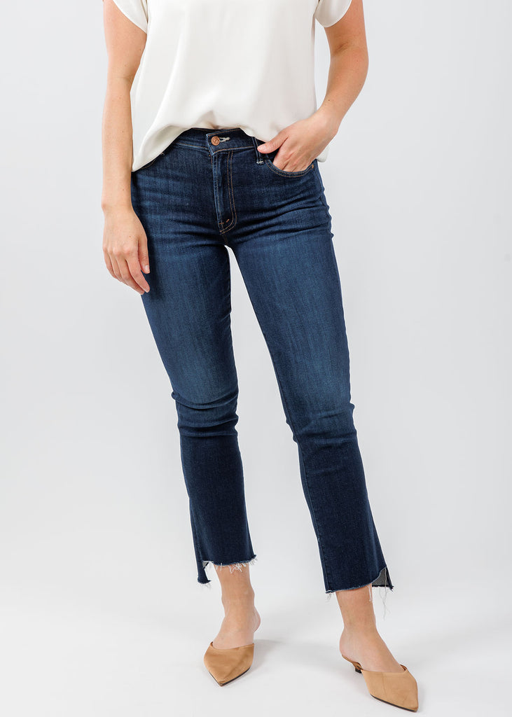 新品 MOTHER INSIDER CROP STEP FRAY ブラック 24 The Insider Crop Step Fray Denim in Not Guilty/Black by