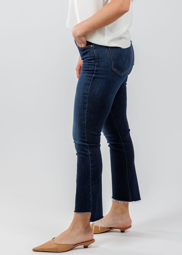 Mother The Insider Crop Step Fray Jeans in Off Limits available at Barbara Katz