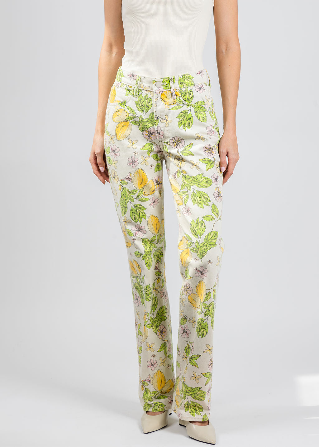 Mother The Kick It Jeans in Lemonade Stand available at Barbara Katz