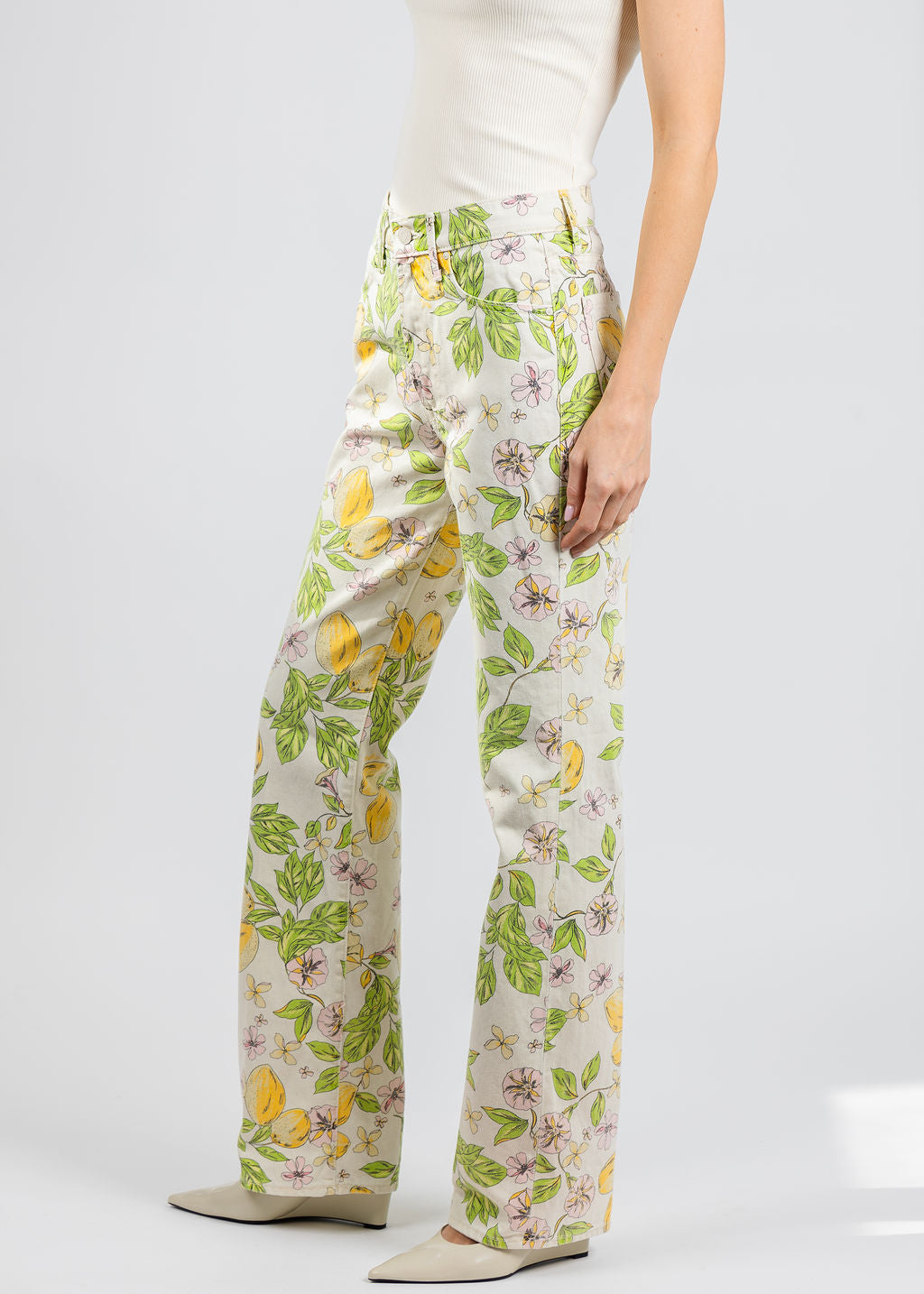 Mother The Kick It Jeans in Lemonade Stand available at Barbara Katz