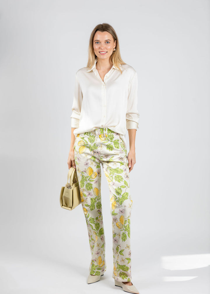 Mother The Kick It Jeans in Lemonade Stand available at Barbara Katz
