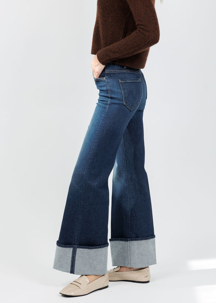 Mother The Lil Hustler Roller Sneak Cuff Jeans in Kicks And Riffs available at Barbara Katz