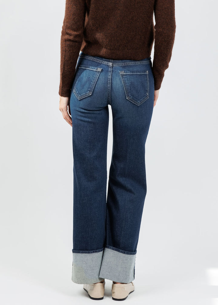 Mother The Lil Hustler Roller Sneak Cuff Jeans in Kicks And Riffs available at Barbara Katz