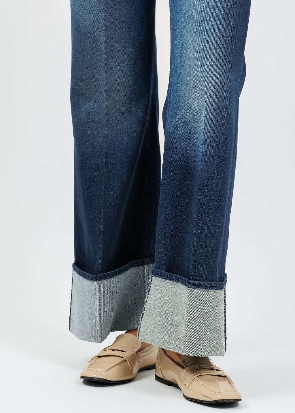 Mother The Lil Hustler Roller Sneak Cuff Jeans in Kicks And Riffs available at Barbara Katz