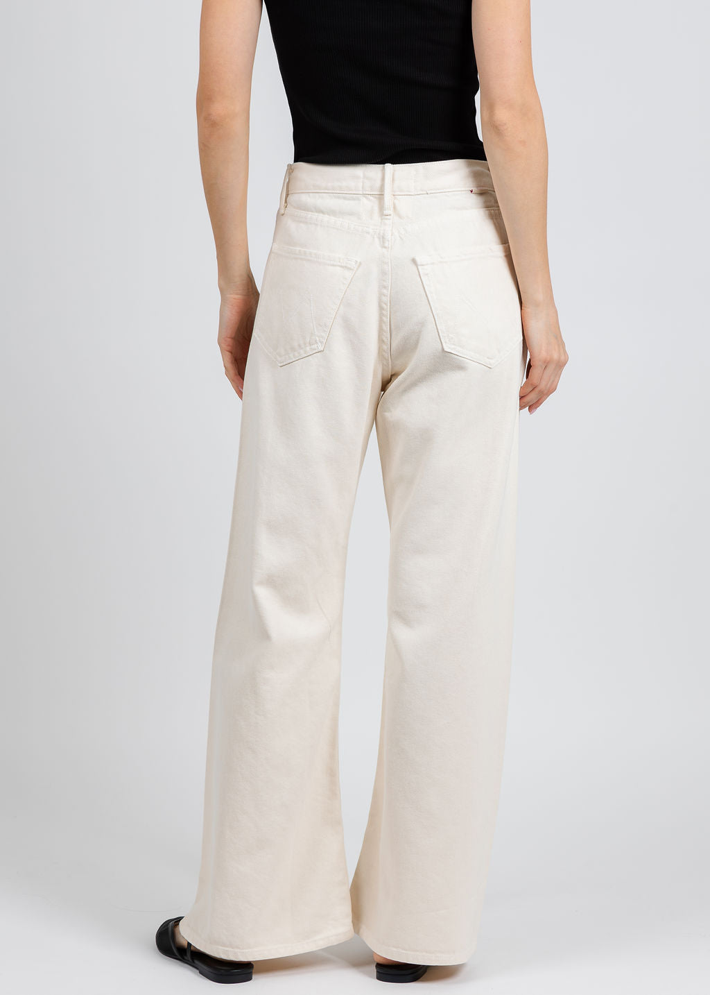 Mother The Lil Lemon Twist Sneak Jeans in Natural available at Barbara Katz