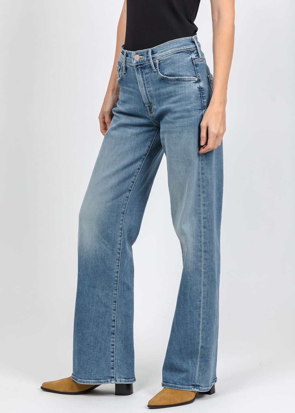 Mother The Mid Rise Lasso Sneak Jeans in VGR available at Barbara Katz