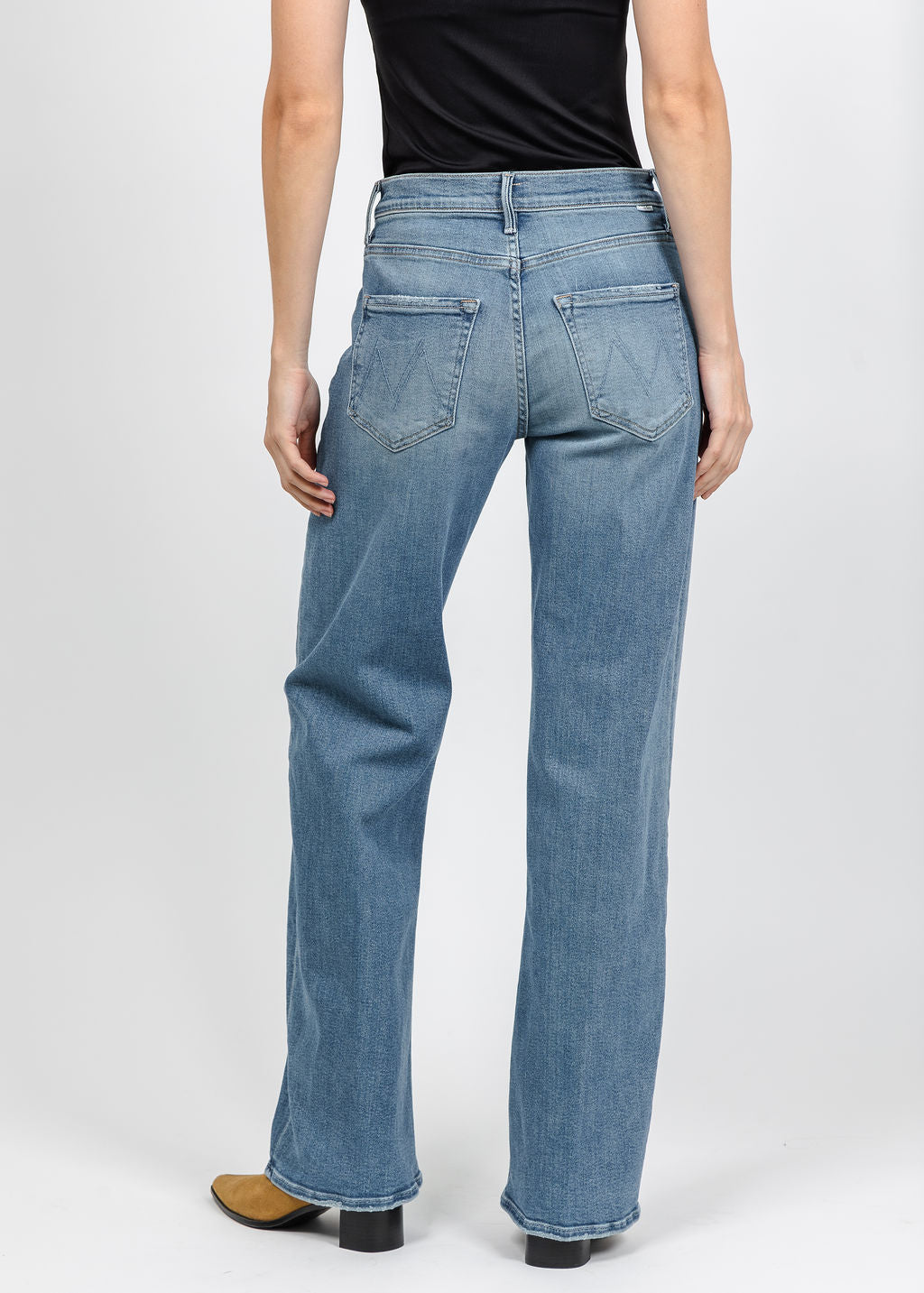 Mother The Mid Rise Lasso Sneak Jeans in VGR available at Barbara Katz