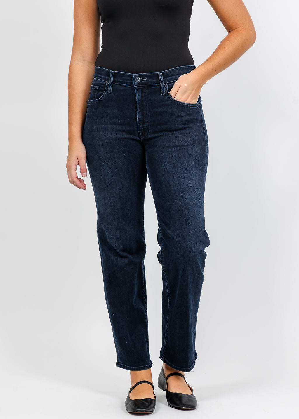 Mother The Mid Rise Zip Rambler Ankle Jeans in Chip On My Shoulder available at Barbara Katz