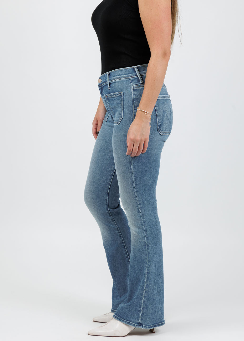 Mother The Patch Pocket Weekender Jeans in Poppin Wheelies available at Barbara Katz