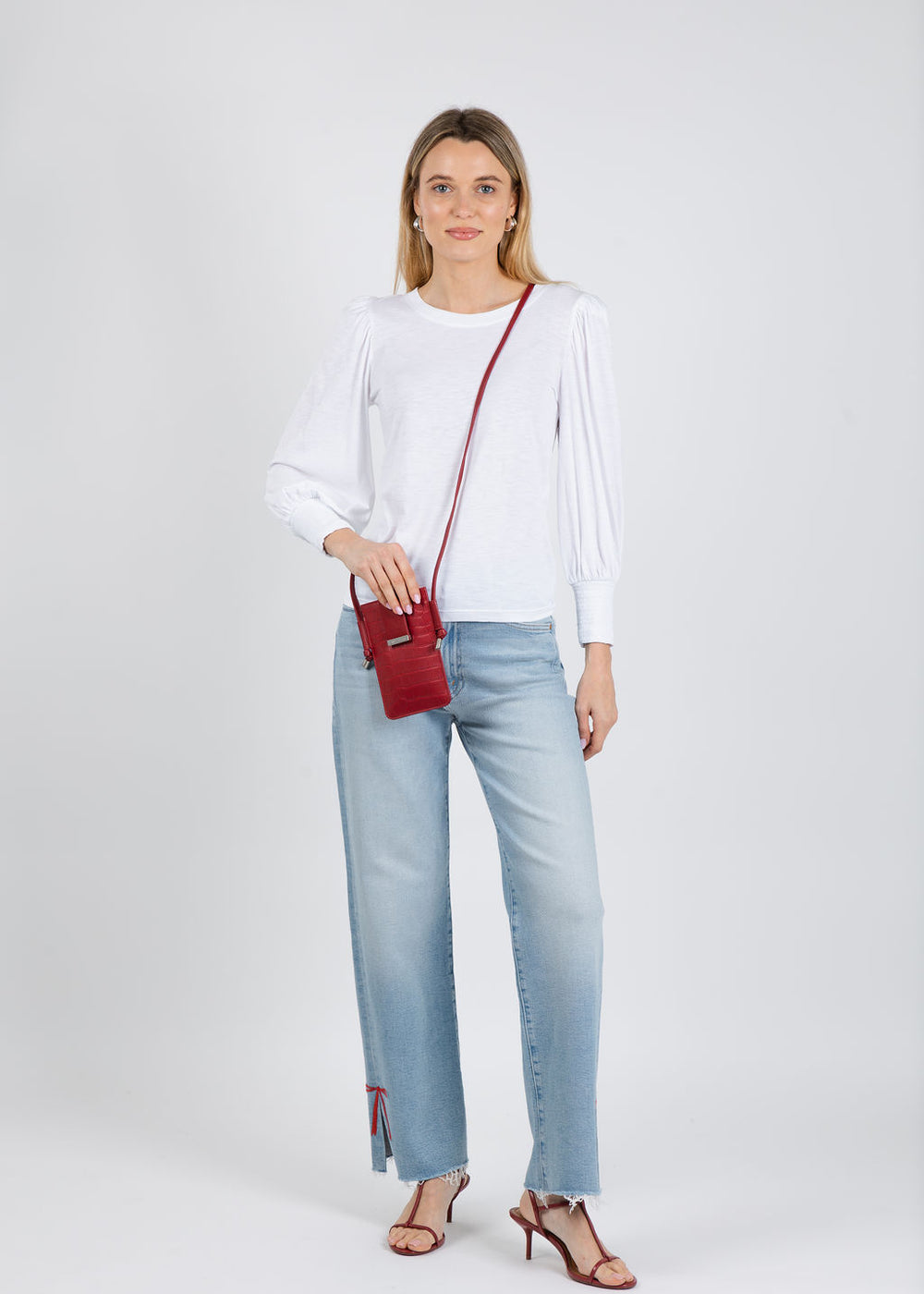 Mother The Rambler Zip Slice Hover Fray Jeans in Complete 360 available at Barbara Katz