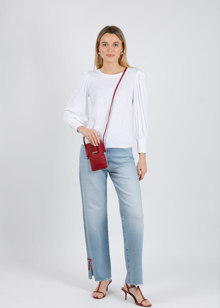 Mother The Rambler Zip Slice Hover Fray Jeans in Complete 360 available at Barbara Katz