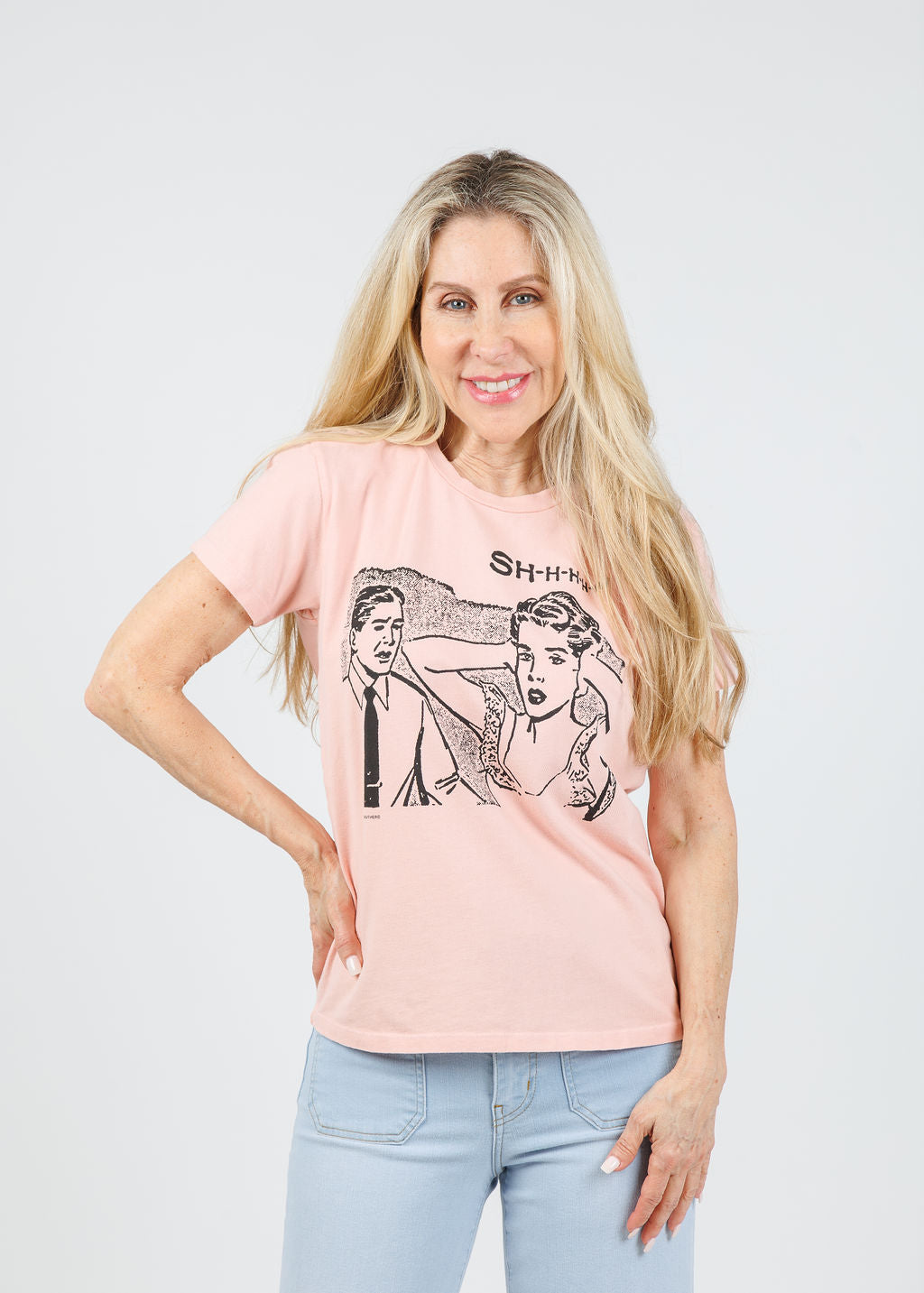 Mother The Boxy Goodie Goodie Tee in Shhhh!!! available at Barbara Katz
