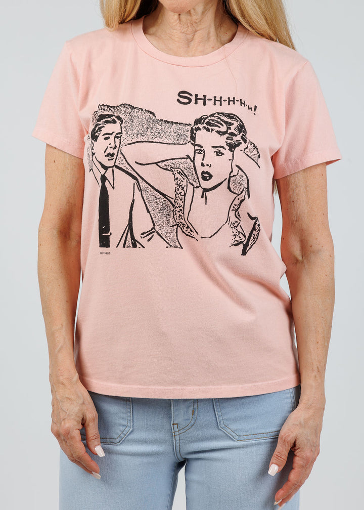 Mother The Boxy Goodie Goodie Tee in Shhhh!!! available at Barbara Katz